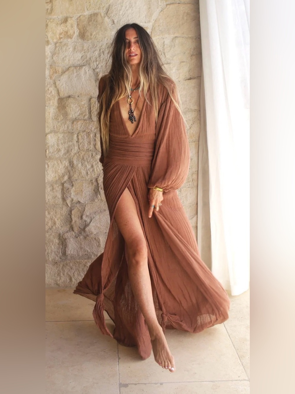 Free People x JEN'S PIRATE BOOTY Lapis Maxi Dress in Rust - Picture 2 of 9